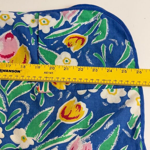 Vintage Artistic Creation Blue Floral Snap Front Artist Smock M - Picture 7 of 8